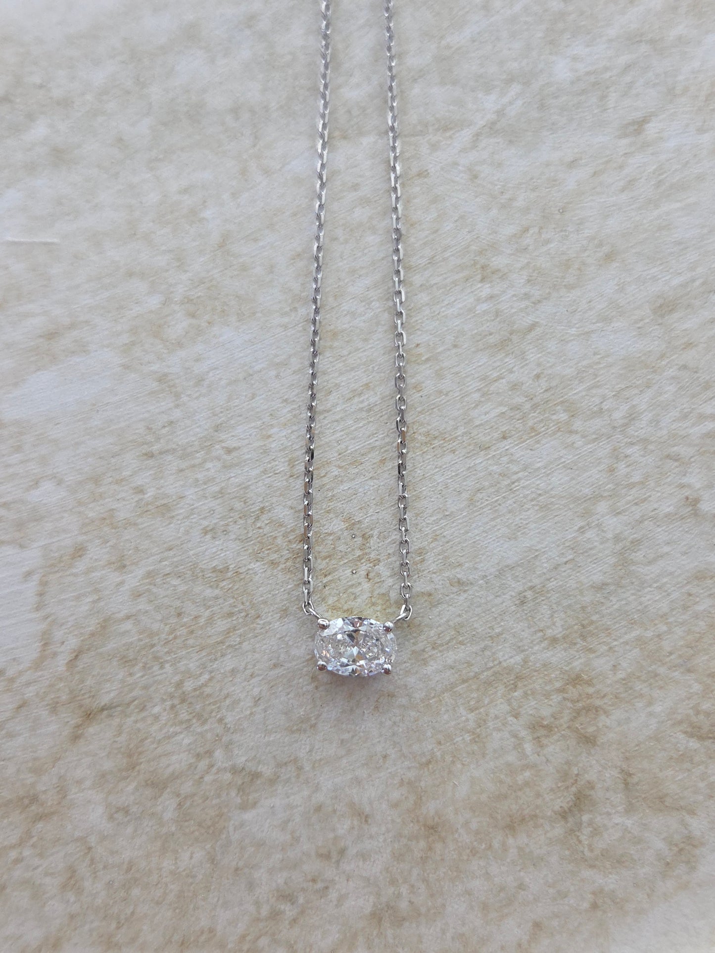 The Oval Solitaire Necklace